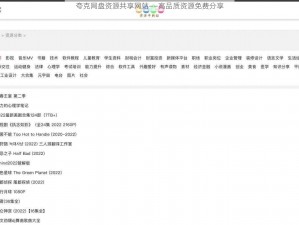 夸克网盘资源共享网站——高品质资源免费分享