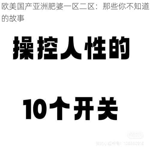 欧美国产亚洲肥婆一区二区：那些你不知道的故事