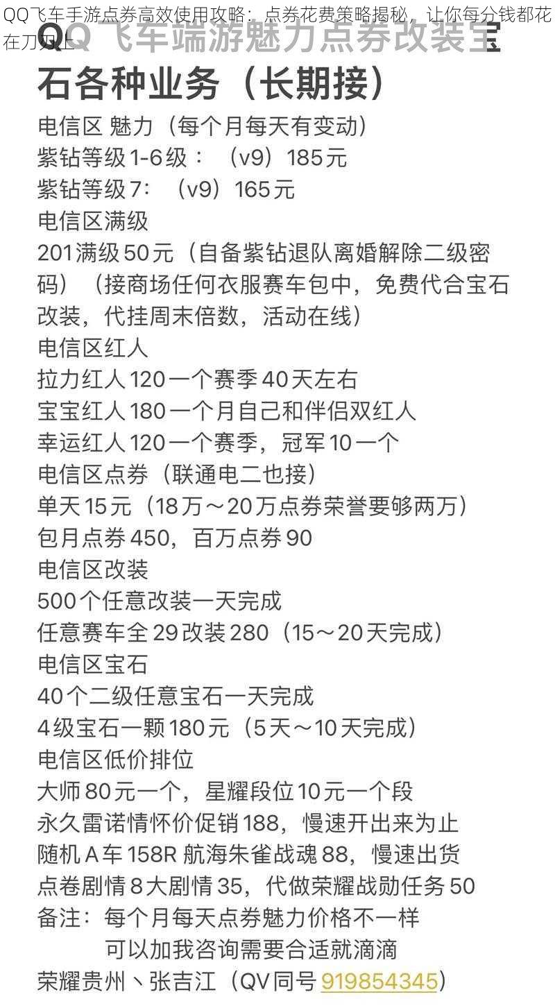 QQ飞车手游点券高效使用攻略：点券花费策略揭秘，让你每分钱都花在刀刃上